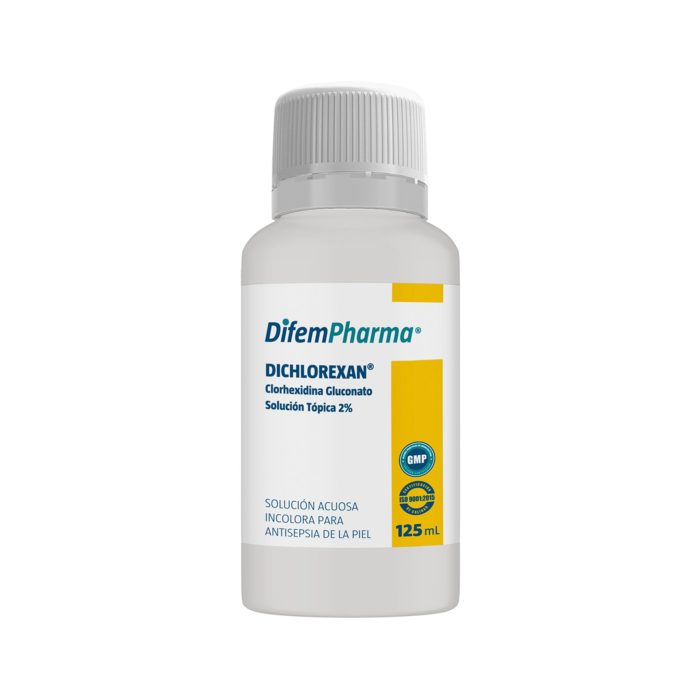 Dichlorexan Solución Incolora 2% es un potente antiséptico de alta acción antimicrobiana. Formulado en base acuosa. Producto Hipoalergénico.