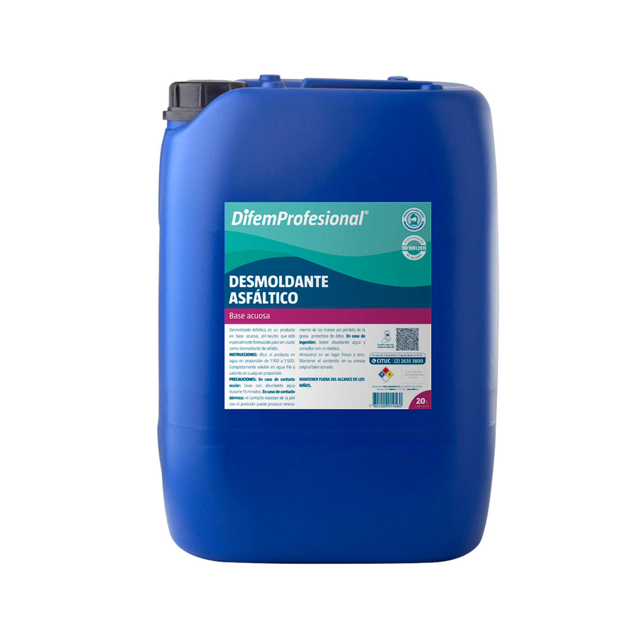 Desmoldante Asfáltico es un producto en base acuosa, pH neutro que está especialmente formulado para ser usado como desmoldante para asfalto.