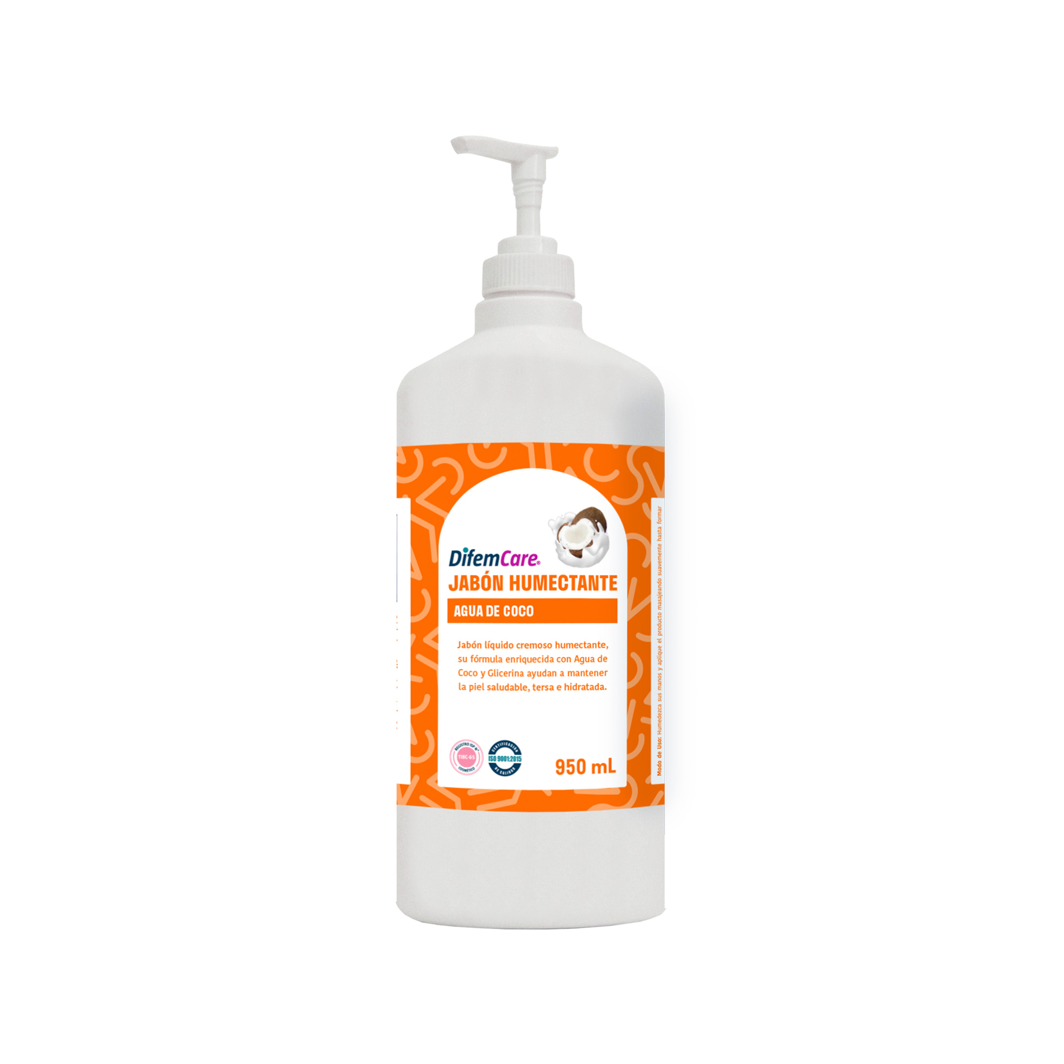 Jabón líquido cremoso humectante. Su fórmula enriquecida con Agua de coco y Glicerina ayuda a mantener la piel saludable, tersa e hidratada.